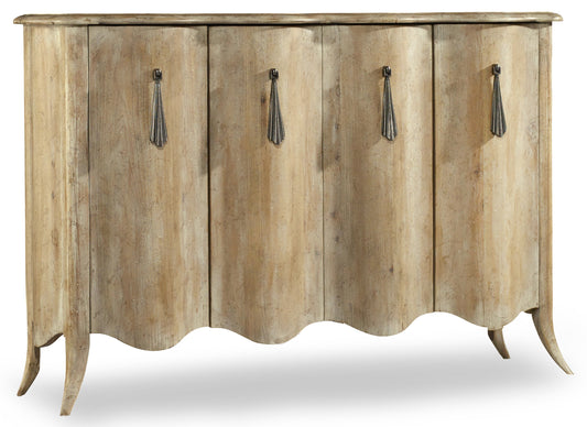 Melange draped credenza