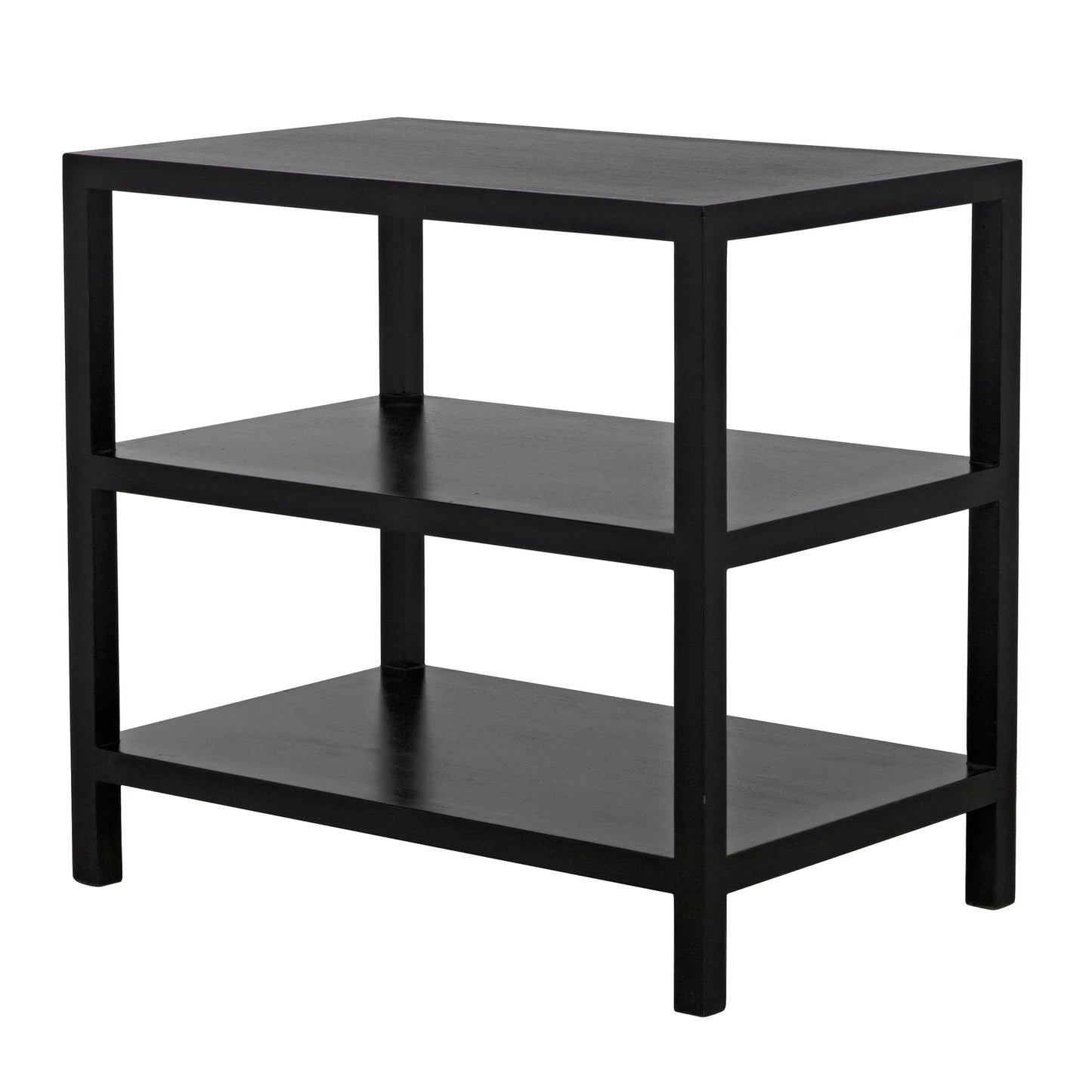 2 shelf side table, hand rubbed black