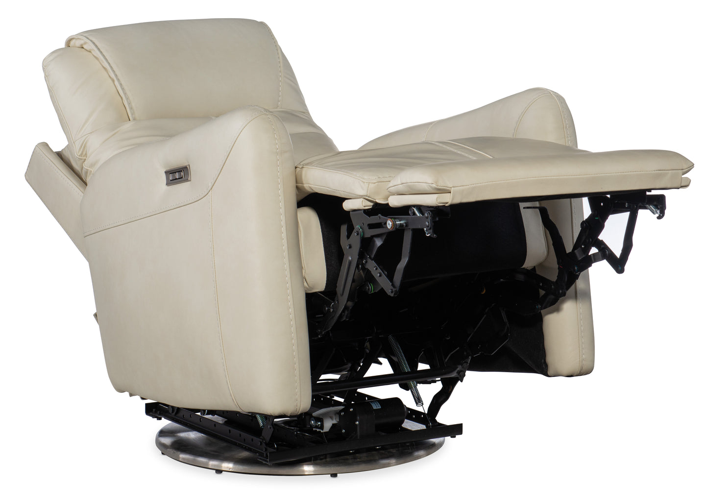 Steffen swivel power recliner with power headrest