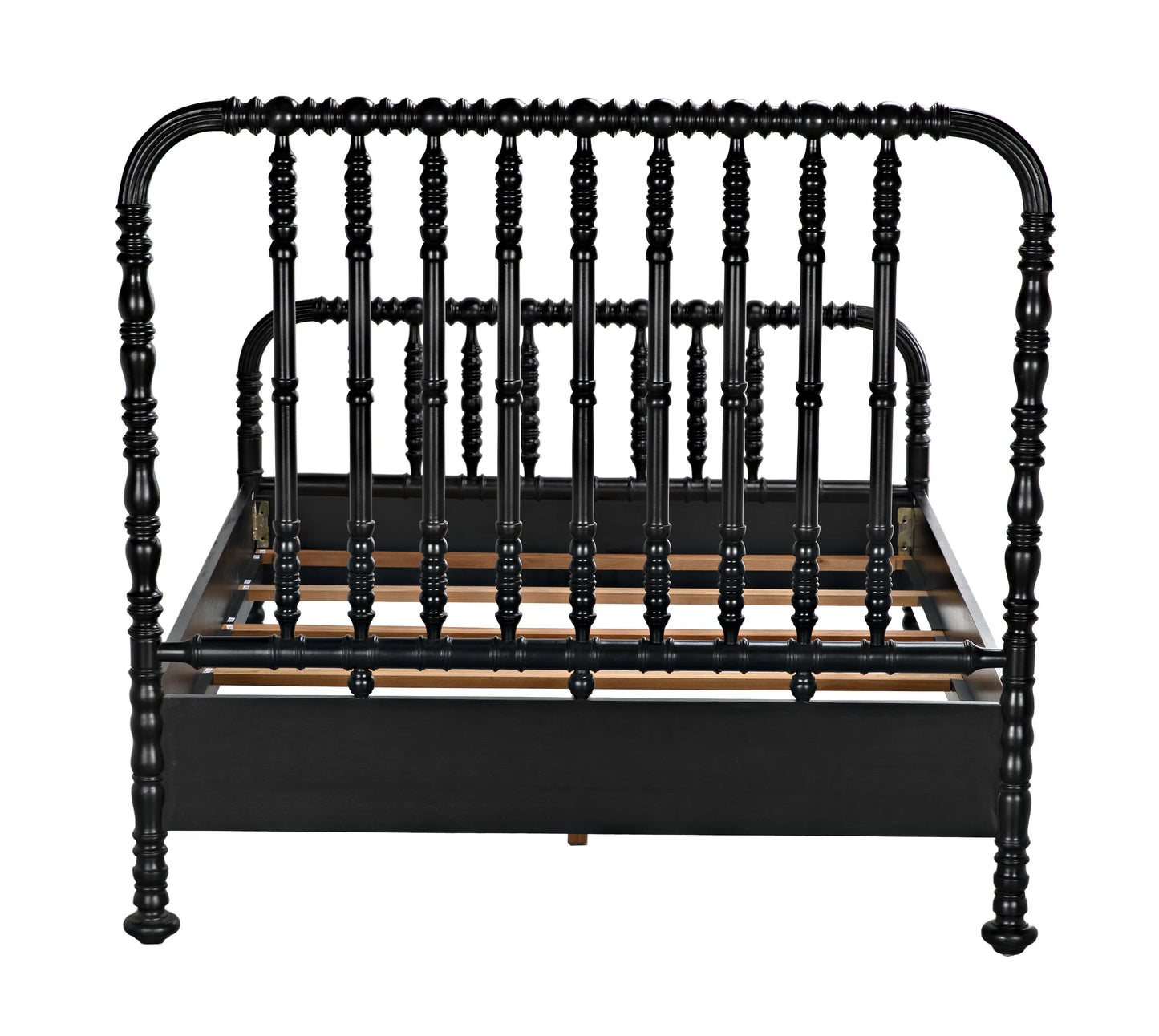 Bachelor bed, queen, hand rubbed black