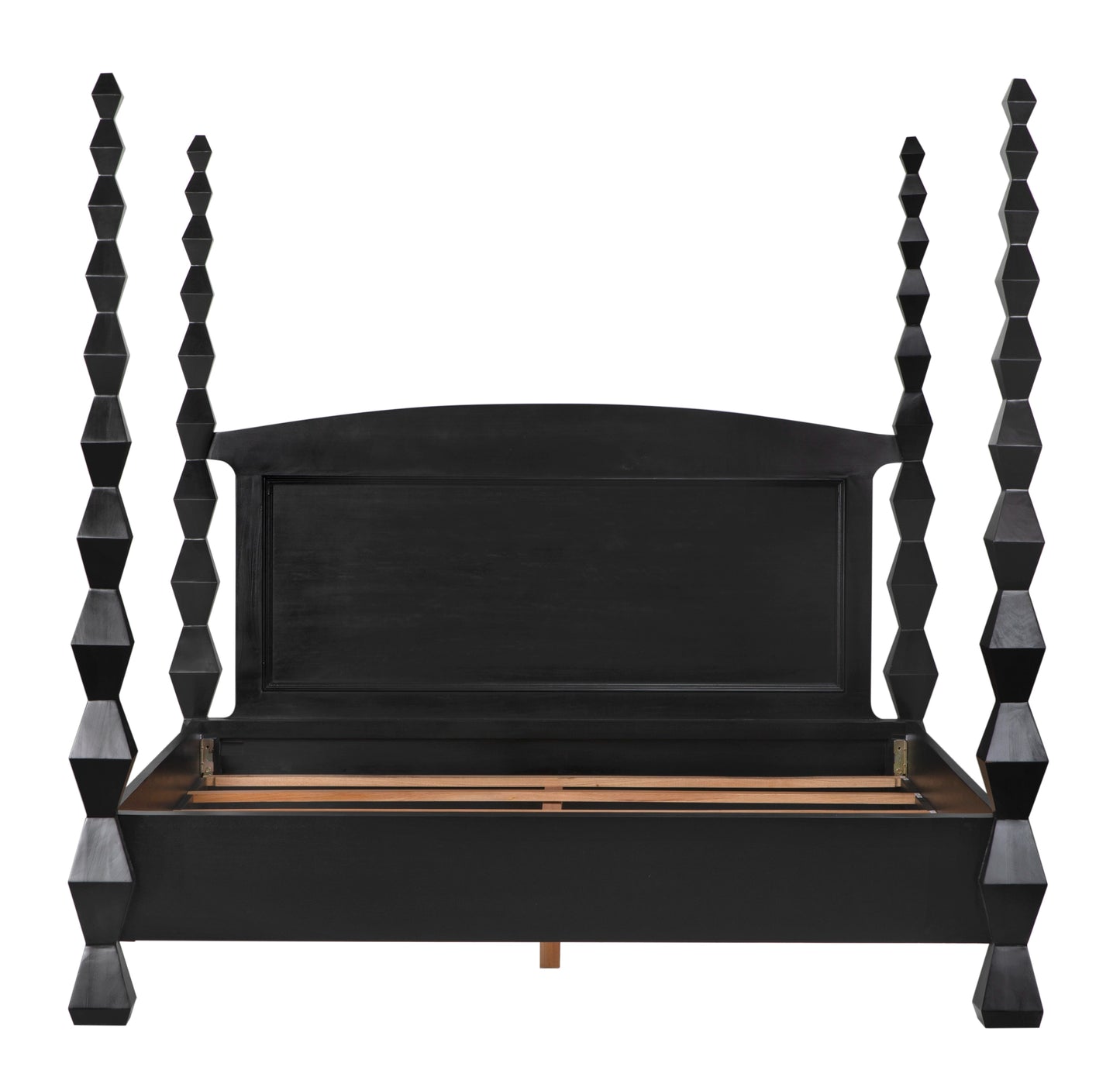 Brancusi bed, queen, hand rubbed black