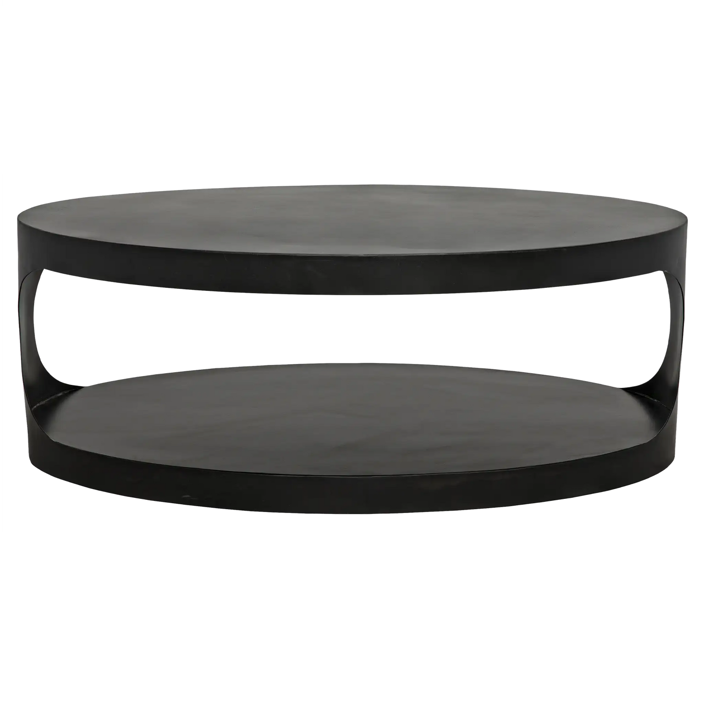 Eclipse oval coffee table, black steel