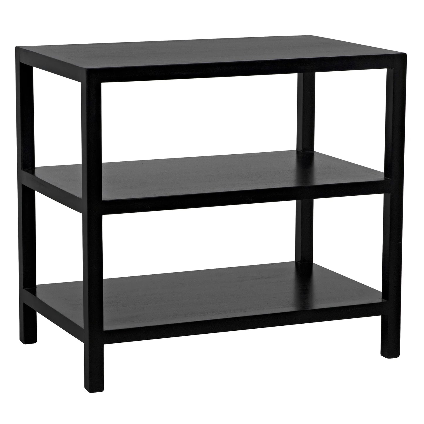 2 shelf side table, hand rubbed black