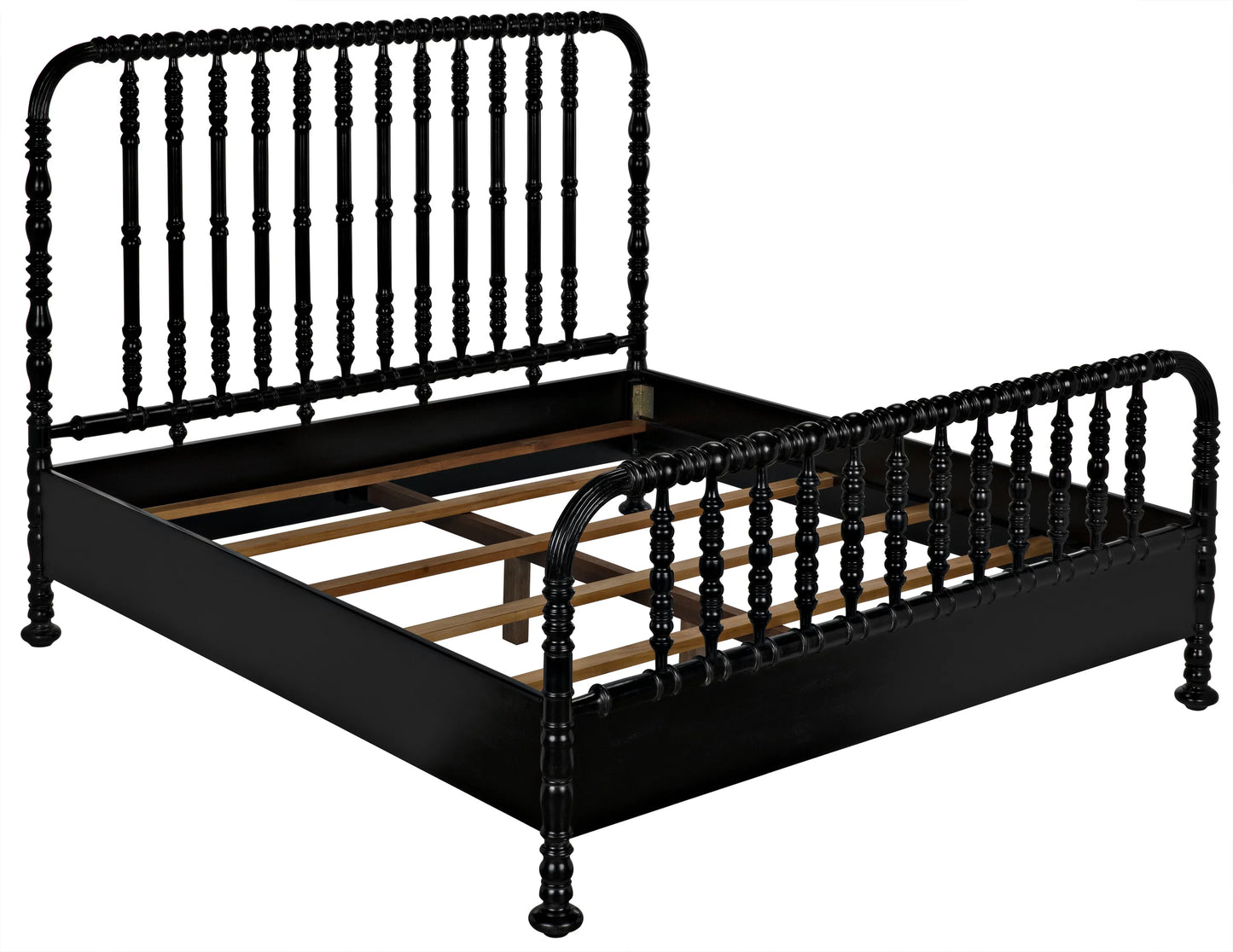 Bachelor bed, eastern king, hand rubbed black