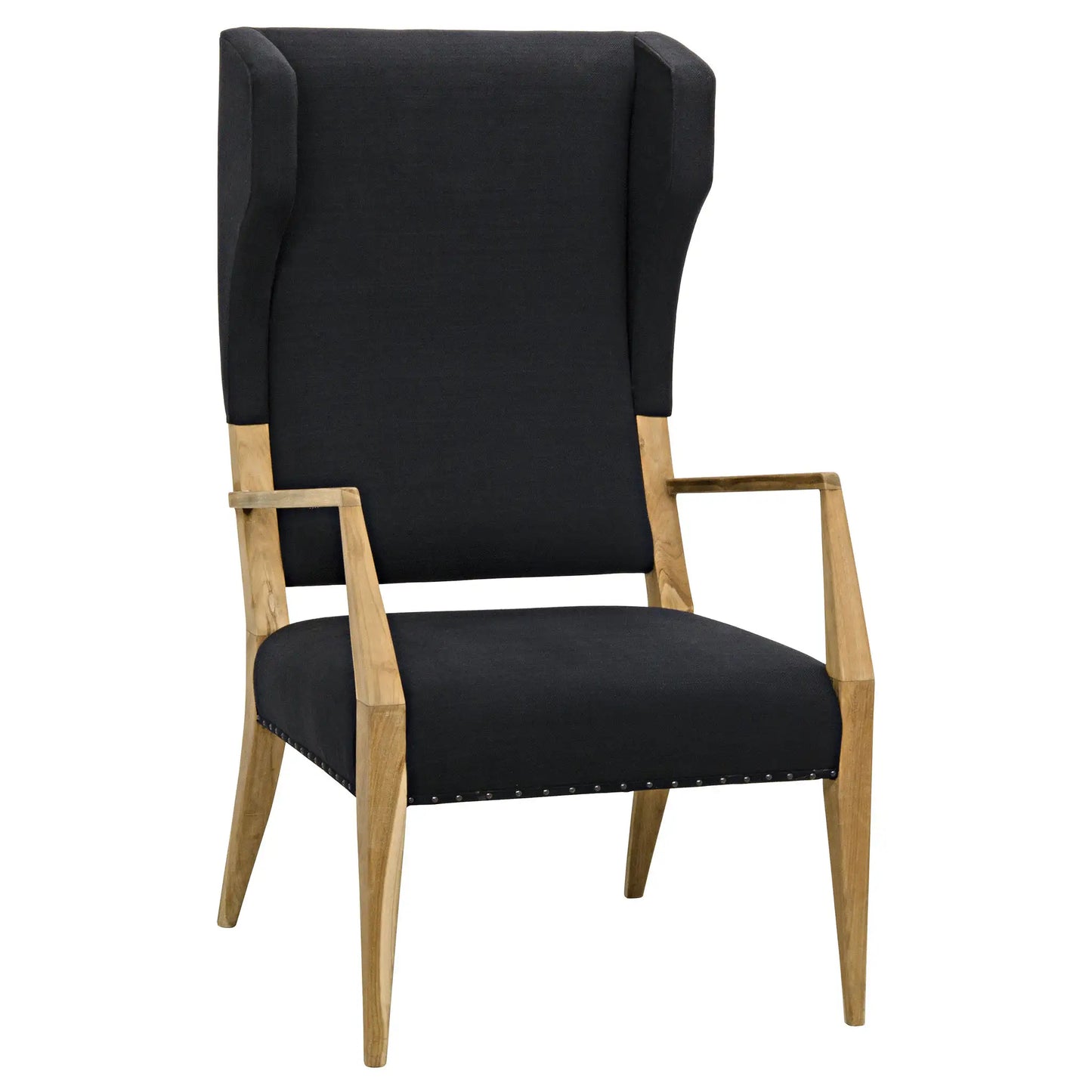 Narciso chair, teak with black woven fabric