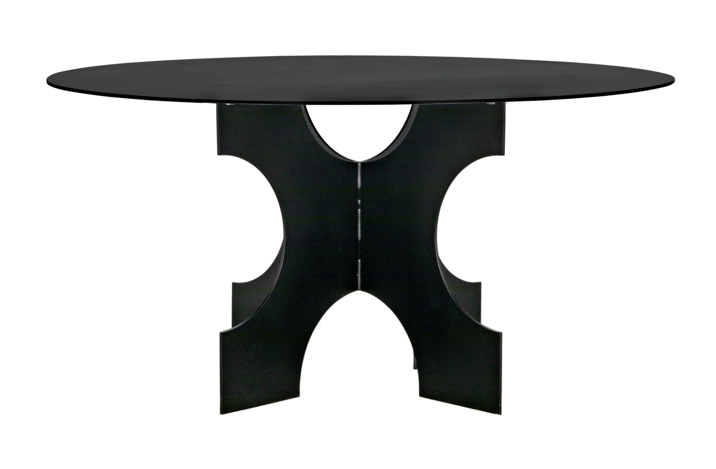 Element dining table, black metal