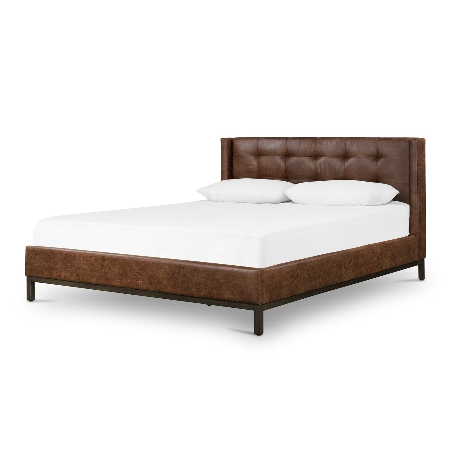 Newhall bed: vintage tobacco-light gunmetal-king