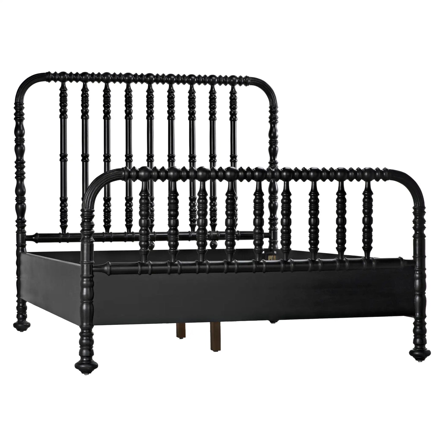 Bachelor bed, queen, hand rubbed black