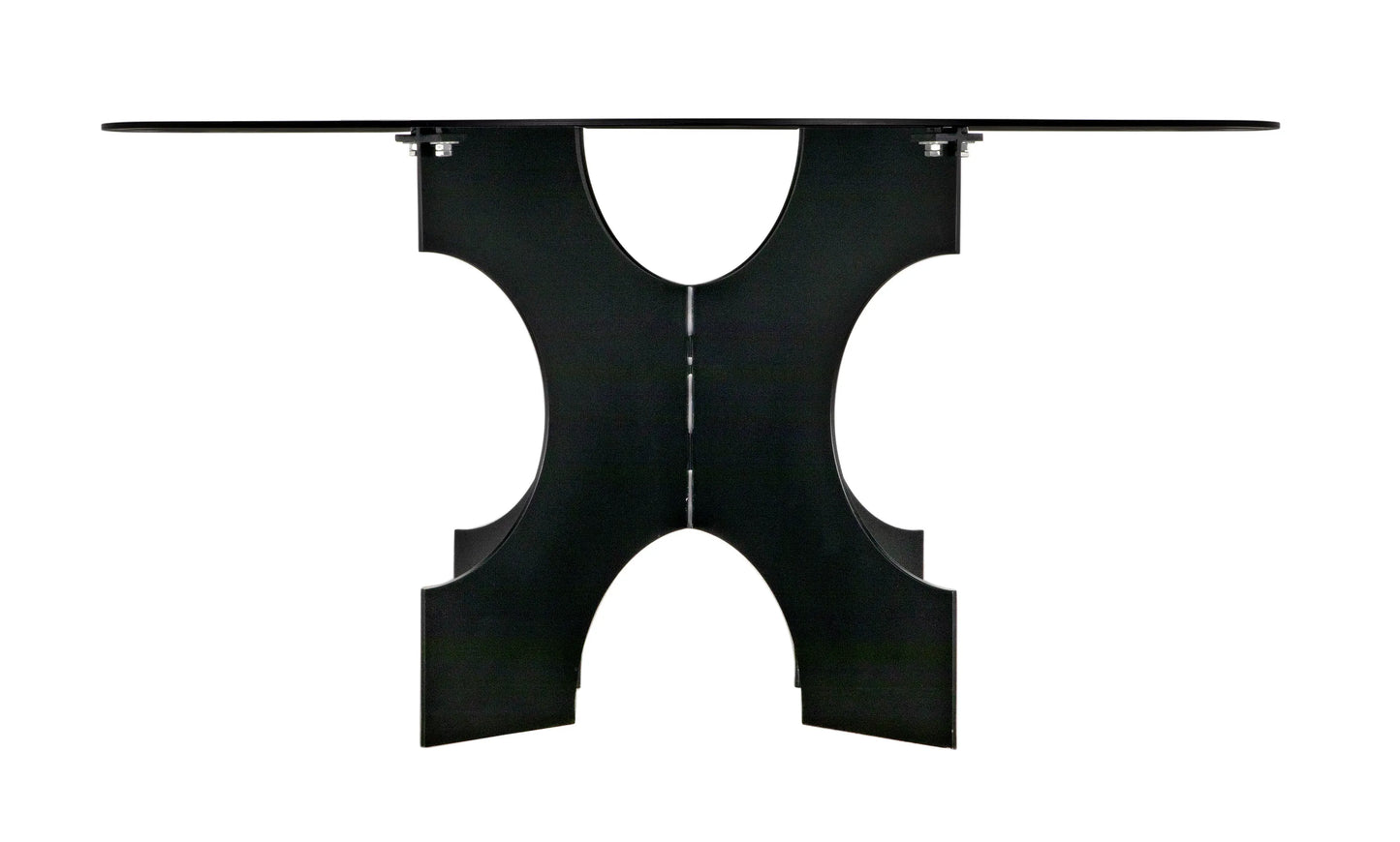 Element dining table, black metal