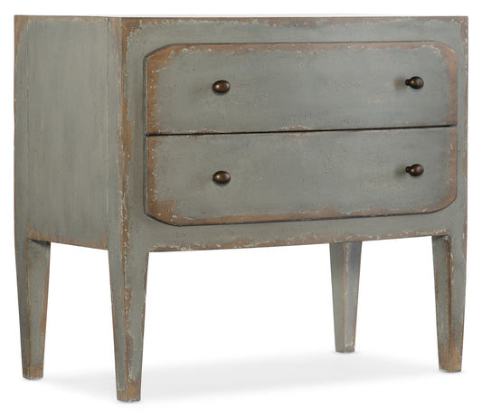 Ciao bella two-drawer nightstand- speckled gray