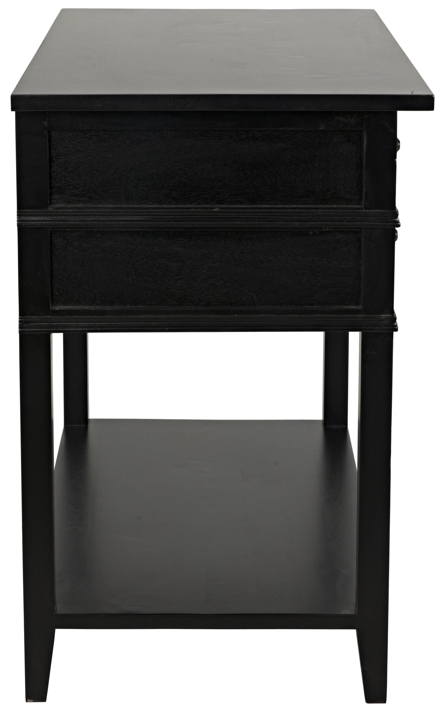 Colonial 2-drawer side table, distressed black