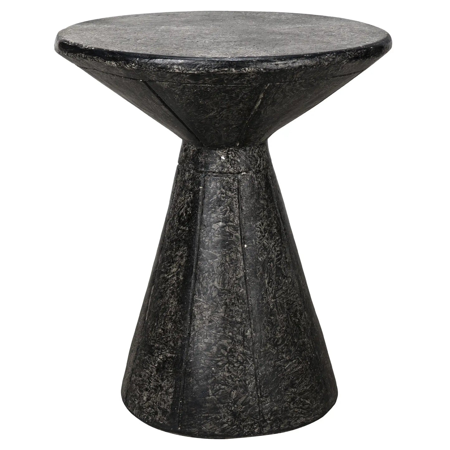 Pedestal side table, black fiber cement