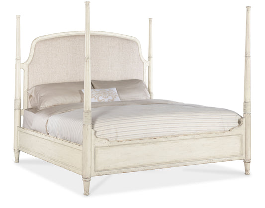 Americana queen upholstered poster bed